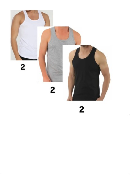 6'lı Paket Karışık Renk Erkek Atlet