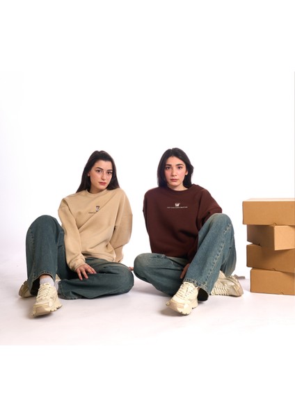 Oversize Nakışlı Unisex Sweatshirt