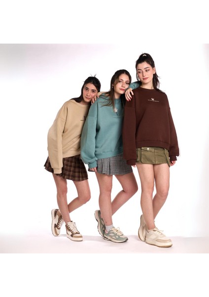 Oversize Nakışlı Unisex Sweatshirt