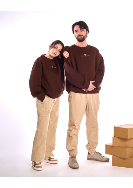 Oversize Nakışlı Unisex Sweatshirt