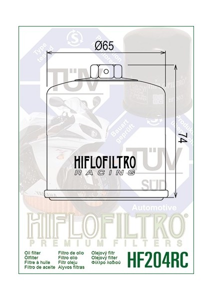 HF204RC 2006-2009 Honda Fjs 400 Silverwing Uyumlu Anahtar Başlıklı Yağ Filtresi