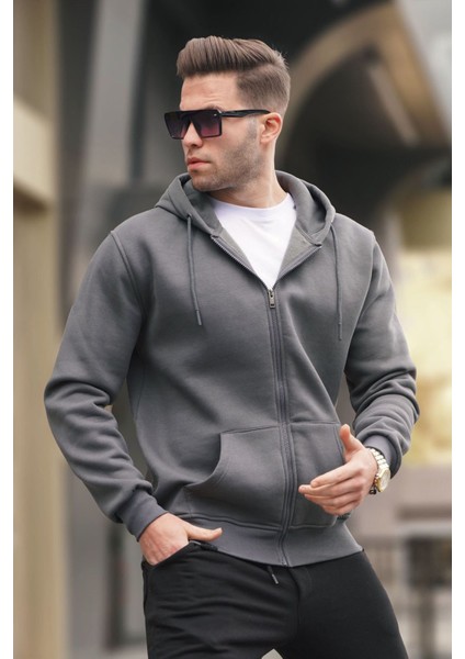 Füme Kapüşonlu Regular Fit Erkek Sweatshirt 6033