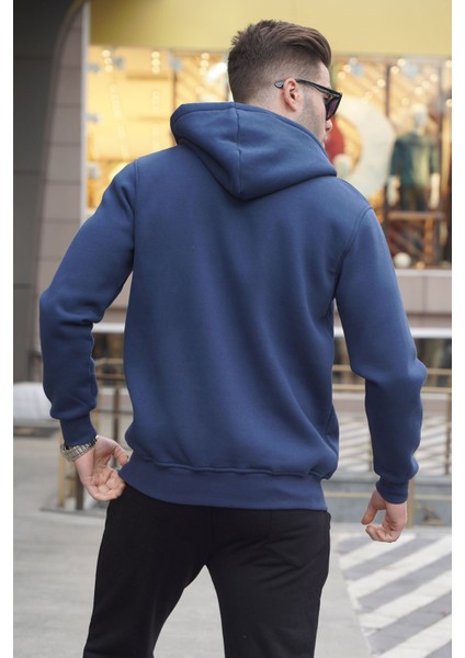 Lacivert Kapüşonlu Regular Fit Erkek Sweatshirt 6033