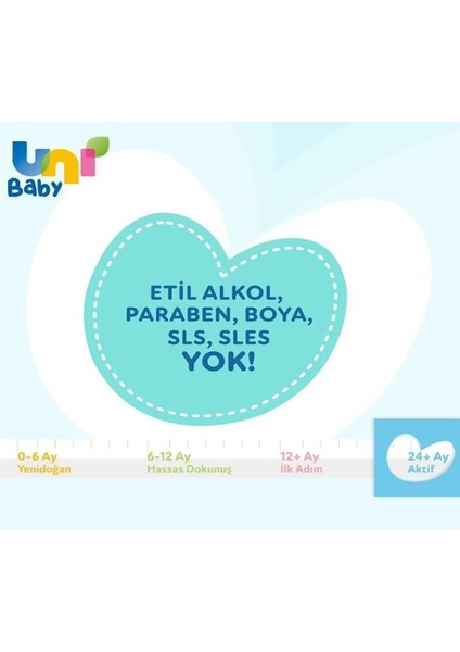 Uni Baby Aktif Sensitive Bebek Islak Mendil 24+ Ay 3x52 Adet