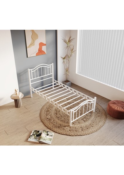 Belinay Ferforje Metal Çift Kişilik Karyola 140x190 Beyaz modelleri