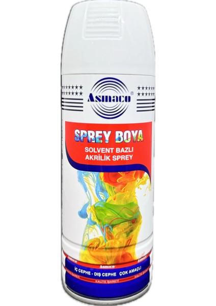 Asmaco 400ML Akrilik Sprey Boya Çok Amaçlı Sprey Boya -- Iç Cephe Dış Cephe Sprey Boya