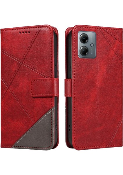 Elmas Dikiş ve Kart Yuvası ile Motorola Moto G14 4g Için Flip Case (Yurt Dışından)