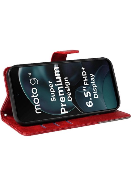 Elmas Dikiş ve Kart Yuvası ile Motorola Moto G14 4g Için Flip Case (Yurt Dışından) modelleri