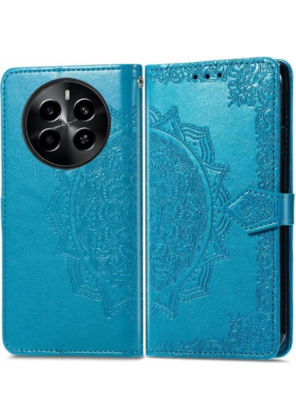 Realme 13 Için Flip Case Darbeye Deri Çanta Zarif Desen Basit (Yurt Dışından)