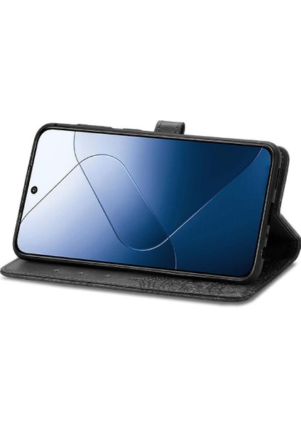Xiaomi 14T Deri Kılıf Için Flip Case Zarif Desen Basit Iş (Yurt Dışından) modelleri