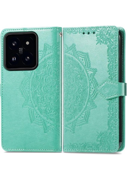 Xiaomi 14T Deri Kılıf Için Flip Case Zarif Desen Basit Iş (Yurt Dışından) modelleri