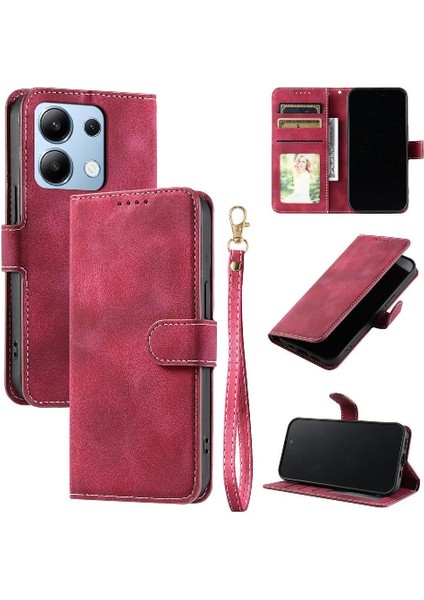 Xiaomi Redmi Not 13 Için Flip Case 4g Pu Deri Manyetik Bilek Kayışı Kart (Yurt Dışından)