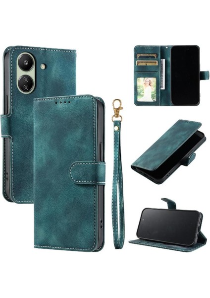 Xiaomi Poco C65 Bilek Kayışı Manyetik Cüzdan Kart Yuvaları Pu Için Flip Case (Yurt Dışından) indirimleri