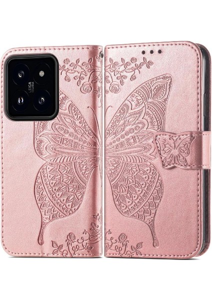 Xiaomi 14T Kelebek Kanat Çok Renkli Cüzdan Iş Için Kılıf (Yurt Dışından)