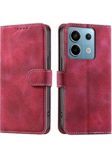Xiaomi Poco X6 5g Için Flip Case Pu Deri Cüzdan Kart Yuvaları Bilek Kayışı (Yurt Dışından)