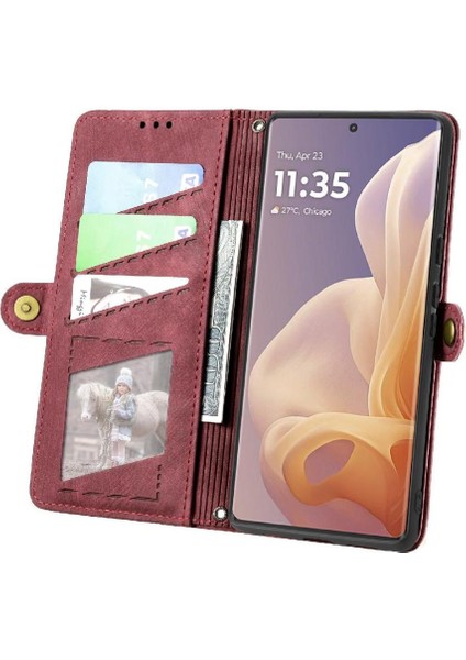Realme 13 Pro Için Flip Case Deri Kılıf Cüzdan Basit Iş Darbeye (Yurt Dışından)