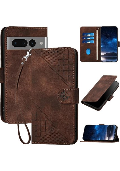 Ayrılabilir El Kayışı Kabartmalı Yüksek ile Google Piksel 7 Pro Için Flip Case (Yurt Dışından)