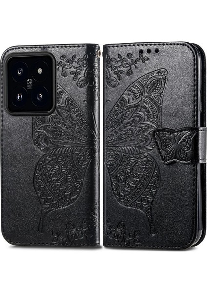 Xiaomi 14T Kelebek Kanat Çok Renkli Cüzdan Iş Için Kılıf (Yurt Dışından) modelleri