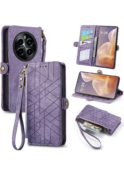 Realme 13 Flip Kapak Cüzdan Için Flip Case Basit Iş Darbeye Vaka (Yurt Dışından)