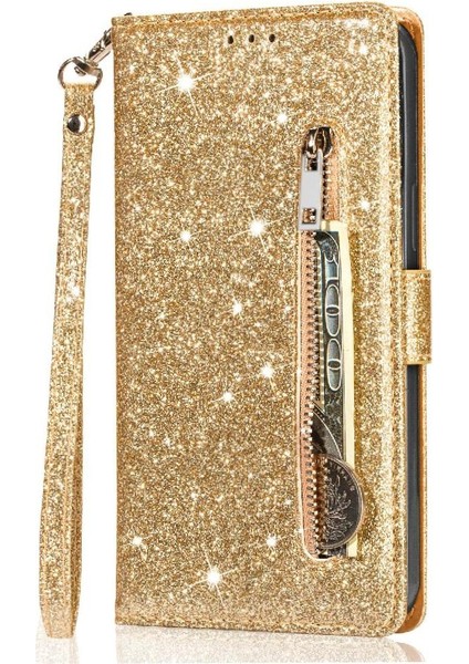 Samsung Galaxy S23 Glitter Cüzdan Kılıf Bilek Kayışı Için Fermuarlı Cebi Durumda (Yurt Dışından) fırsatları
