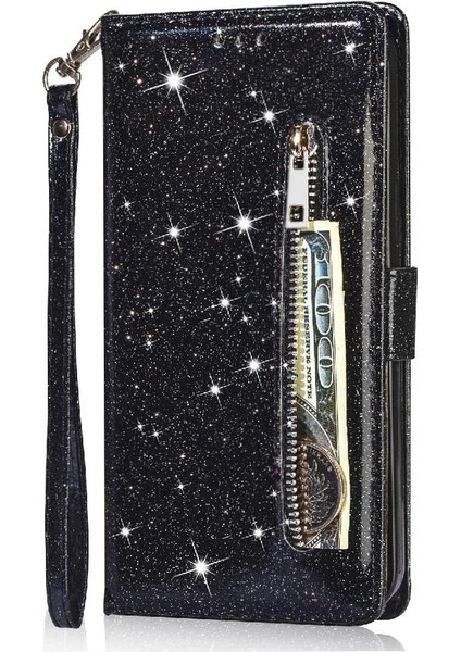 Samsung Galaxy S23 Glitter Cüzdan Kılıf Bilek Kayışı Için Fermuarlı Cebi Durumda (Yurt Dışından) fiyatları