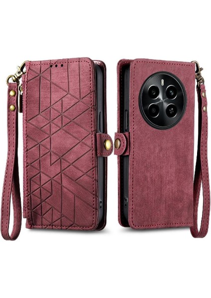 Realme 13 Flip Kapak Cüzdan Için Flip Case Basit Iş Darbeye Vaka (Yurt Dışından)