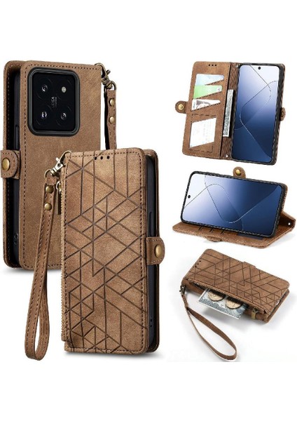 Xiaomi 14T Darbeye Cüzdan Basit Iş Deri Kılıf Için Flip Case (Yurt Dışından) modelleri