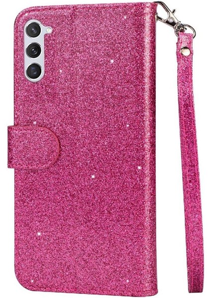 Samsung Galaxy S23 Glitter Cüzdan Kılıf Bilek Kayışı Için Fermuarlı Cebi Durumda (Yurt Dışından) modelleri