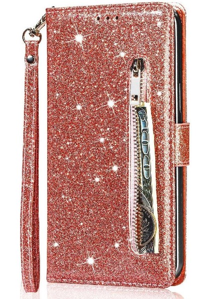 Samsung Galaxy S23 Glitter Cüzdan Kılıf Bilek Kayışı Için Fermuarlı Cebi Durumda (Yurt Dışından) fırsatları