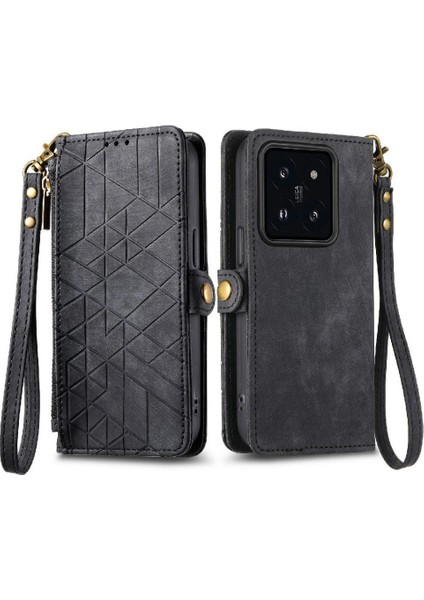 Xiaomi 14T Darbeye Cüzdan Basit Iş Deri Kılıf Için Flip Case (Yurt Dışından)