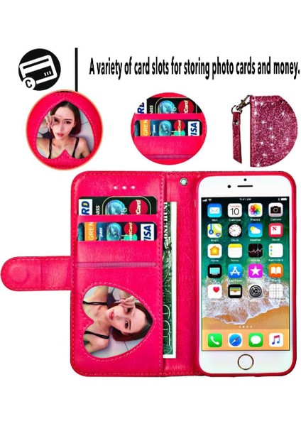 IPhone 7 Için Fermuar Cep Durumda Artı/iphone 8 Artı Bilek Kayışı Glitter Pu (Yurt Dışından)