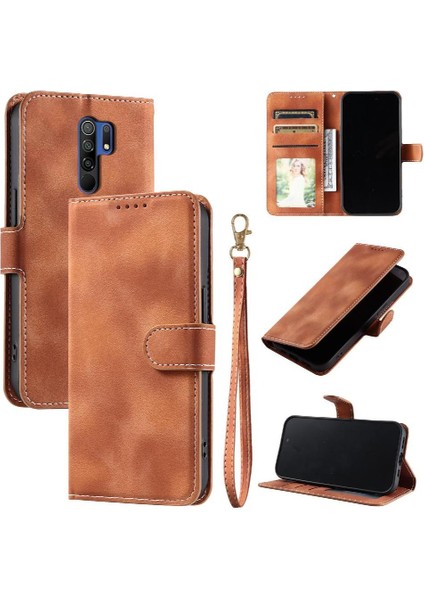 Xiaomi Redmi 9 Başbakan Kickstand Manyetik Pu Deri Bilek Için Flip Case (Yurt Dışından)