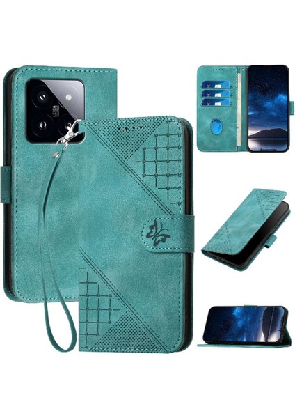 Xiaomi 14 Pro Yüksek Kalite Deri Telefon Kılıfı ve Kredi Için Flip Case (Yurt Dışından)