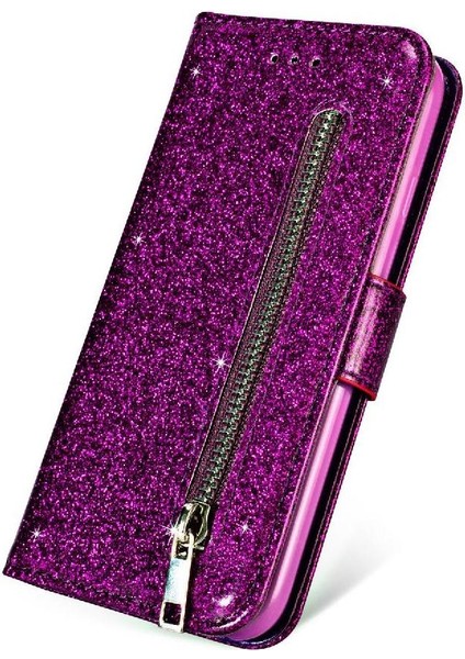 IPhone x Için Fermuarlı Cebi Durumda/iphone Xs Glitter Cüzdan Kılıf Kart Tutucu (Yurt Dışından) fırsatları