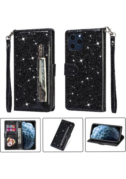 IPhone 12 Pro Max Pu Deri Manyetik Kapatma Için Fermuarlı Cebi Durumda (Yurt Dışından)