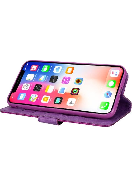 IPhone Xr Manyetik Kapatma Kart Tutucu Için Fermuar Cep Durumda Glitter Pu (Yurt Dışından)