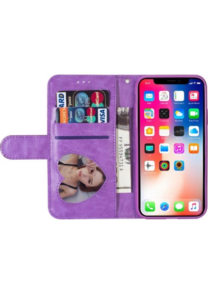 IPhone Xr Manyetik Kapatma Kart Tutucu Için Fermuar Cep Durumda Glitter Pu (Yurt Dışından)
