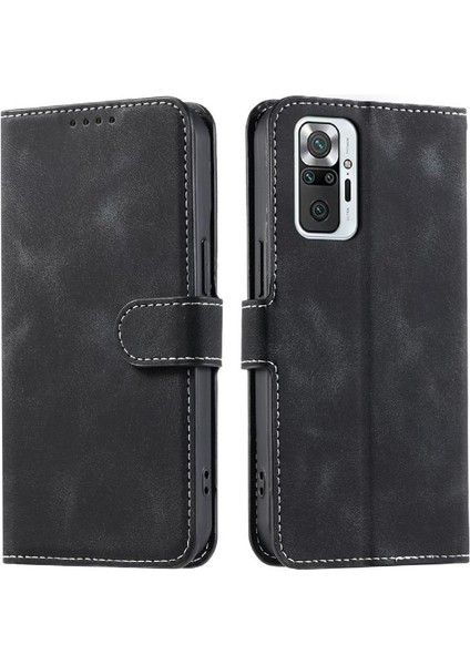Xiaomi Redmi Not 10 Pro 4g Için Flip Case Bilek Kayışı Manyetik Pu Deri (Yurt Dışından)