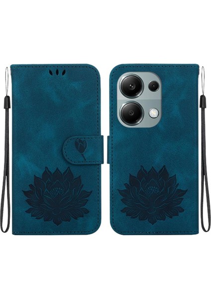 Xiaomi Redmi Not 13 Için Flip Case Pro 4g Kickstand Kabartma Lotus Çiçek (Yurt Dışından)