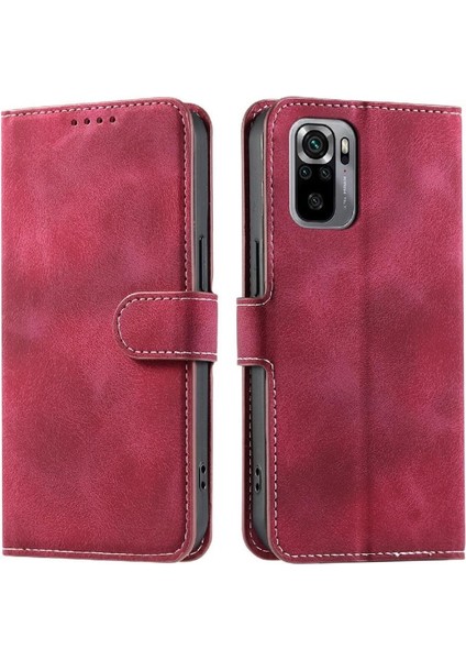 Xiaomi Redmi Not 10 Için Flip Case 4g Cüzdan Kart Yuvaları Bilek Kayışı Pu (Yurt Dışından)