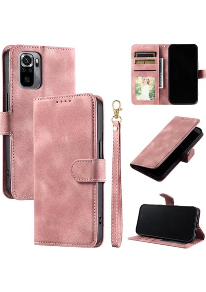 Xiaomi Redmi Not 10 Için Flip Case 4g Cüzdan Kart Yuvaları Bilek Kayışı Pu (Yurt Dışından)