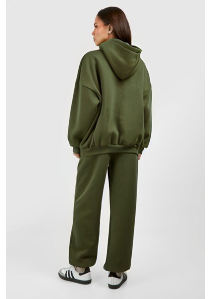 Kadın Baskısız 3 Iplik Bol Kesim Rahat Kalıp Kışlık Oversize Eşofman Takımı fırsatları