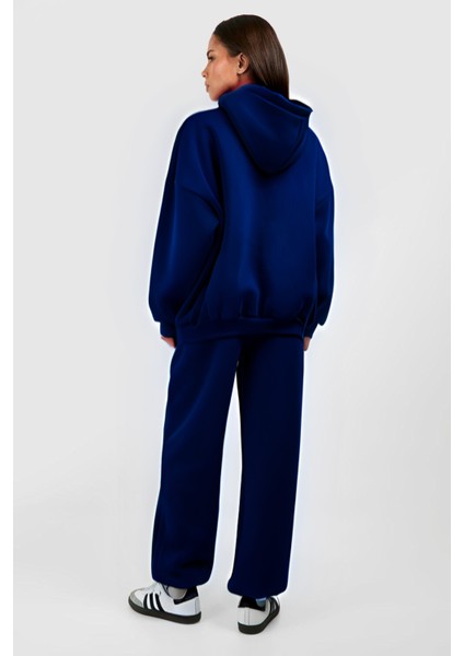 Kadın Baskısız 3 Iplik Bol Kesim Rahat Kalıp Kışlık Oversize Eşofman Takımı fırsatları