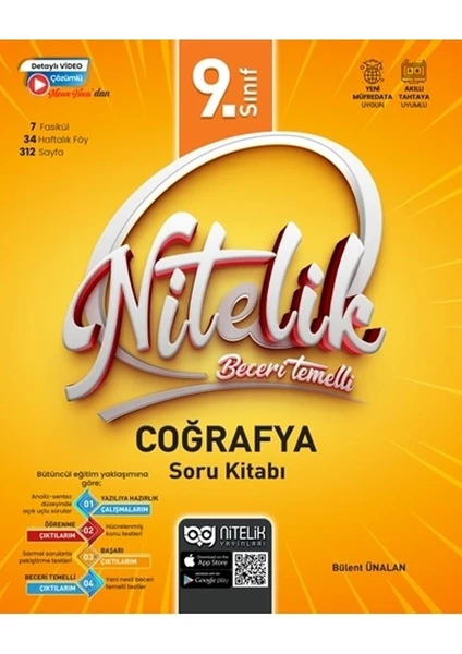 Nitelik 9.sınıf Coğrafya Soru Kitabı Beceri Temelli *yeni*