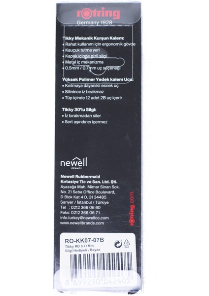 Ottoland Kırtasiye Rotring Tikky 2b Uçlu Kalem Orijinalsilgi Hediyeli 0.7 mm Ergonomik Dayanıklı Set