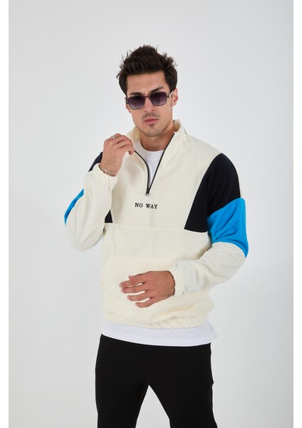 Erkek Yarım Fermuarlı Polar Sweatshirt Önden Cepli fiyatları