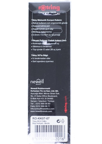 Ottoland Kırtasiye Rotring Tikky 2b Uçlu Kalem Orijinalsilgi Hediyeli 0.7 mm Ergonomik Dayanıklı Set