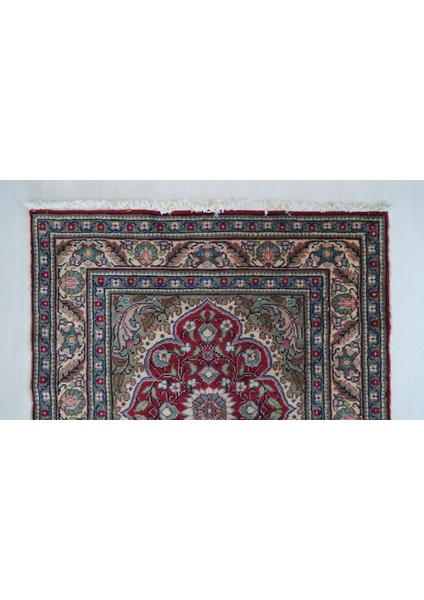 93X228 cm Osmanlı Stili El Dokuma Çiçek Desenli Harika Kondisyonlu Kilim