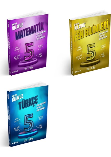 (Sınıf: 5) 2025 Matematik / Türkçe / Fen Öğreten Kılavuz Konu A. Soru S. Seti (3 Kitap)