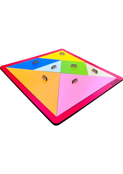 Eğitici Ahşap Oyuncak | Tutmalı Ahşap Mega Tangram 28 cm x 28 cm